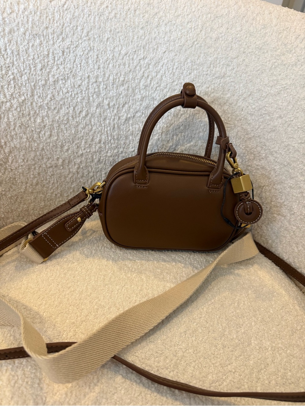 Zara brown mini topstitched brown